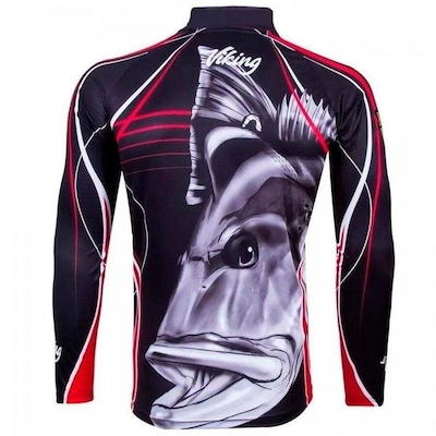 Camiseta Manga Longa de Pesca King Brasil Sublimada Viking Tucunaré - Masculina - Foto 2