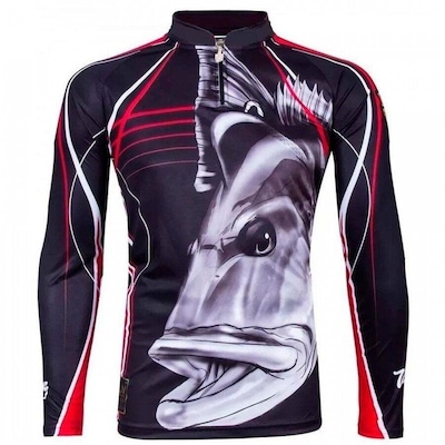 Camiseta Manga Longa de Pesca King Brasil Sublimada Viking Tucunaré - Masculina - Foto 1