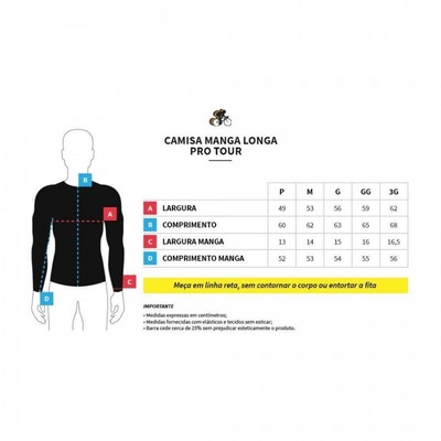 Camisa de Ciclismo Manga Longa Pro Tour Caloi-3G - Masculina - Foto 2
