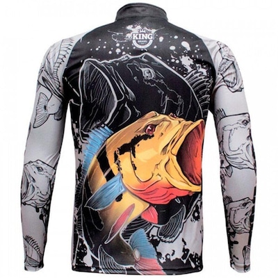 Camiseta Manga Longa de Pesca King Brasil Tucunaré Sublimada - Masculina - Foto 2