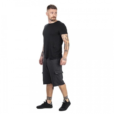 Bermuda de Moletom Overtraining Cargo - Masculina - Foto 4