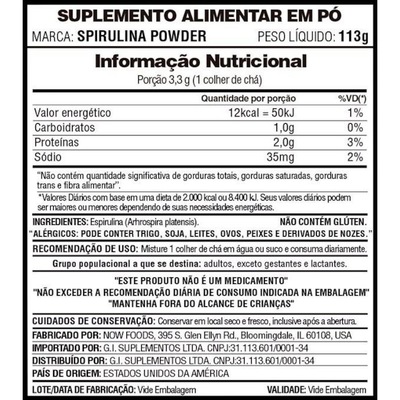 Spirulina Powder Now Sports - 113g - Foto 2