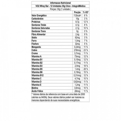 VO2 Whey Bar Integralmédica Coco - com 24 Barras - Foto 2