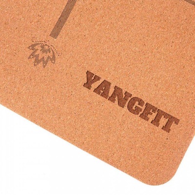 Tapete de Yoga com Bolsa Yangfit em Cortiça Natural - 183  x 66 x 0,5 cm - Foto 5