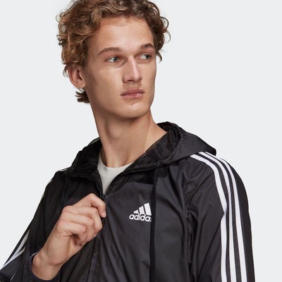 Jaqueta Corta-Vento adidas Primegreen Essentials 3-Stripes - Masculina - Foto 5