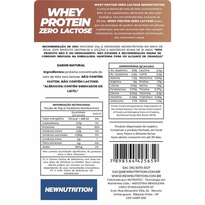Whey Protein Zero Lactose NewNutrition Natural - 900g - Foto 2