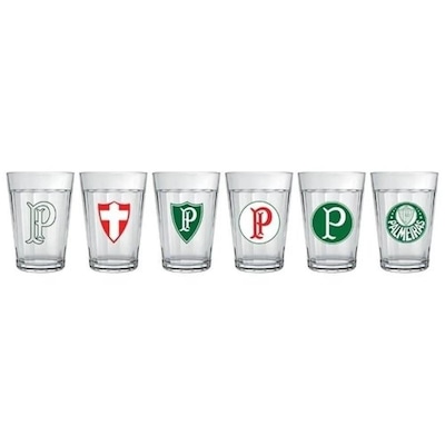 Kit de Copos Americanos do Palmeiras AllMix com 6 unidades - 190ml - Foto 1