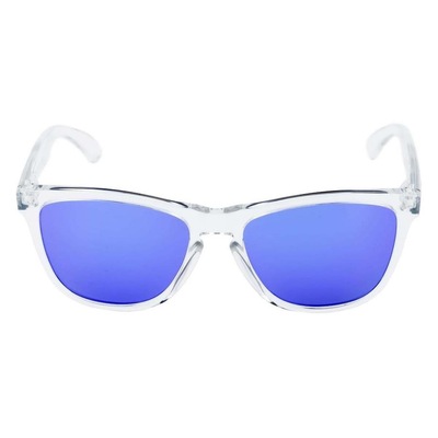 Óculos Oakley Frogskins Polished Clear Lente Violet Prizm Iridium - Unissex - Foto 3