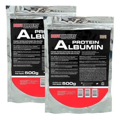 Kit 2x Albumin Protein Bodybuilders - Baunilha - 500g - Foto 1