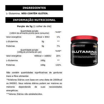 Kit 2x Glutamina Bodybuilders - 500g + Coqueteleira - Foto 2