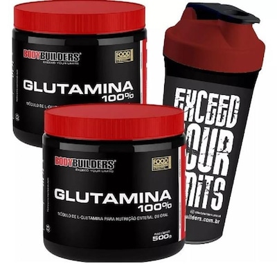Kit 2x Glutamina Bodybuilders - 500g + Coqueteleira - Foto 1