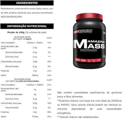 Kit Iso Protein Bodybuilders -  Morango  - 2kg + Amazing Mass - Morango 1,5kg + Creatina - 100g + Coqueteleira - Foto 3