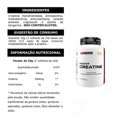 Kit 1x Whey protein Isolado Bodybuilders Baunilha - 2kg + Creatina 300g + BCAA 100g + Fuel Shaker - Foto 4