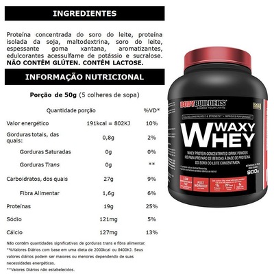 Kit Waxy Whey Bodybuilders - Baunilha - 900g - 5 unidades - Foto 2