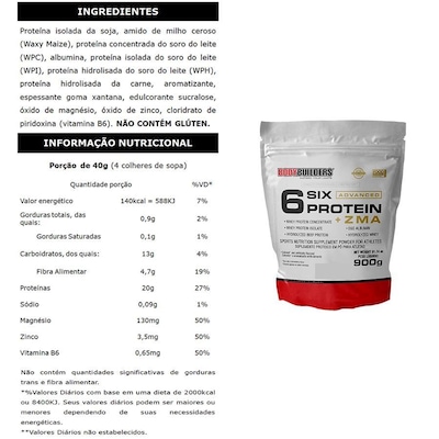 Kit 6x Six Advanced com ZMA Mor 2kg - Bodybuilders - Foto 2