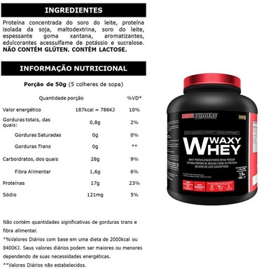 Kit Bodybuilders Giant Whey Refil - Baunilha - 2kg + Waxy Whey - 2kg + BCAA - 100g + Creatina - 100g - Foto 3
