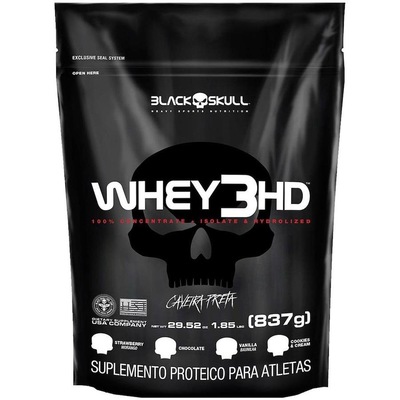 Whey 3 HD Black Skull Chocolate Refil - 837g - Foto 1