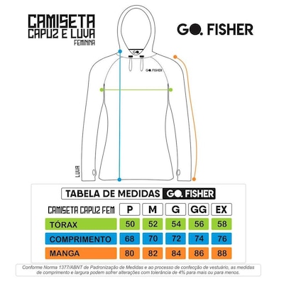 Camiseta de Pesca Go Fisher com Capuz e Proteção Solar Gocpzf 05 - Feminina - Foto 3