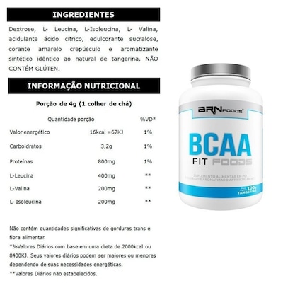 Kit Iso Protein Chocolate 2kg + BCAA Fit 100g Tangerina + Creatina 100g - BRN Foods - Foto 3