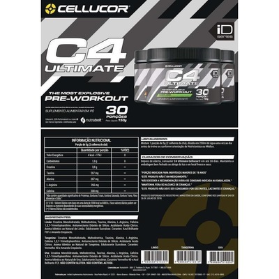 Kit Cellucor Pré-Treino C4 Ultimate - Uva - 150g + Test Booster P6 - ZMA - 90 Cápsulas - Foto 3