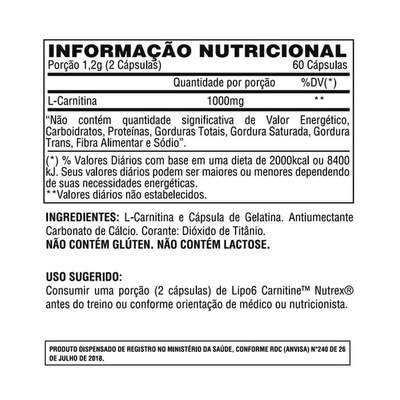 Lipo-6 Black-Ultra-Concentrado Nutrex Research - 120 Cápsulas + Lipo 6 L-Carnitine 1000Mg Nutrex Research - 60 Cápsulas - Foto 2