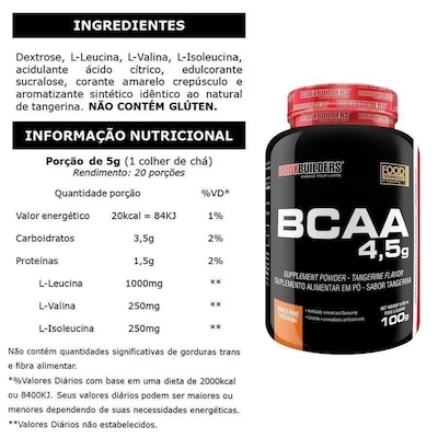 Kit Bodybuilders Whey Protein Chocolate - 900g + BCAA - 100g - Foto 3