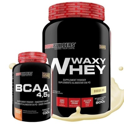 Kit Bodybuilders Whey Protein Baunilha - 900g + BCAA 4,5g - 100g - Foto 1