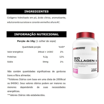 Kit Bodybuilders Glutamina - 300g + Colágeno Bio Collagen II - 200g - Foto 3