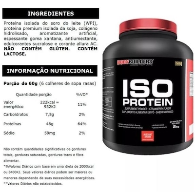 Kit Bodybuilders Whey Protein Isolado Baunilha 2kg + BCAA 4.5 250g + Creatina 300g - Foto 2