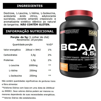 Kit BCAA 4,5 Bodybuilders - 100g - 3 Unidades - Foto 2