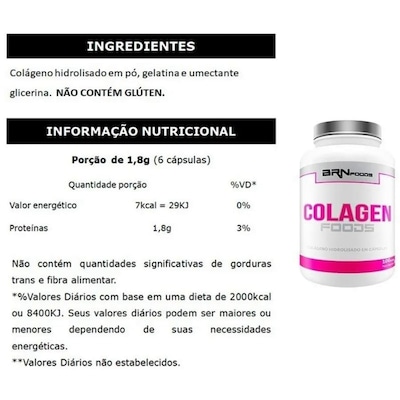 Kit  Colágeno BRN Foods - 100 Cápsulas - 3 Unidades - Foto 2