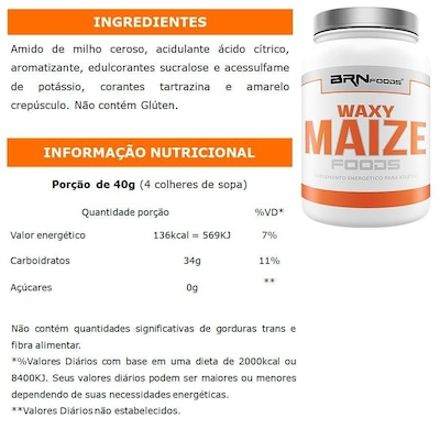 Kit Hipercalórico BRN Foods - Morango - 6kg + Waxy Maize - 1kg - Foto 3