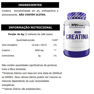 Kit Hipercalórico BRN Foods 6kg Morango + Creatina 100g - Foto 3