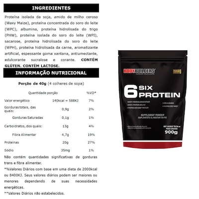 Kit 2x Whey Protein Six Chocolate 2kg + 1x Whey Protein Six Chocolate 900g - Bodybuilders - Foto 3