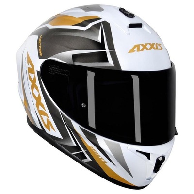 Capacete Axxis Draken Vector Matte - Branco/Dourado - Foto 2