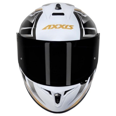 Capacete Axxis Draken Vector Matte - Branco/Dourado - Foto 3