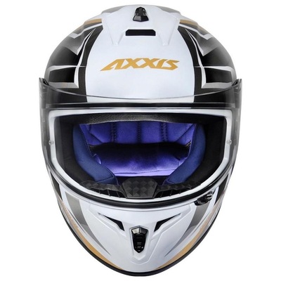 Capacete Axxis Draken Vector Matte - Branco/Dourado - Foto 4