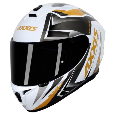 Capacete Axxis Draken Vector Matte - Branco/Dourado - Foto 5