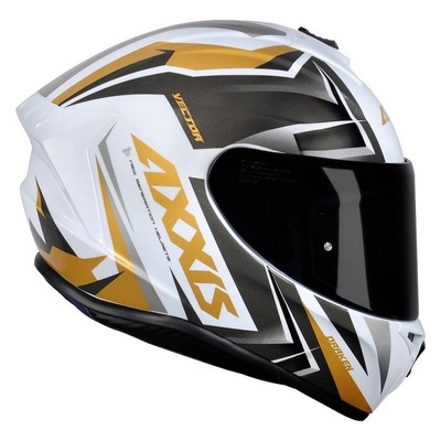 Capacete Axxis Draken Vector Matte - Branco/Dourado - Foto 1