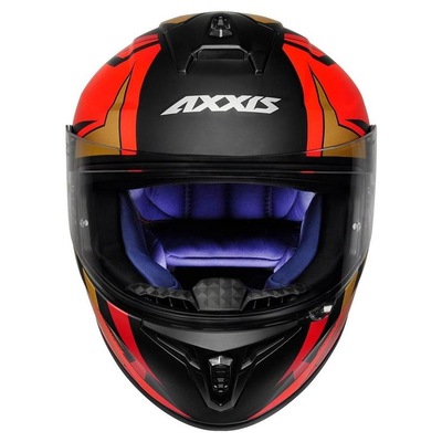 Capacete Axxis Draken Vector Matte - Vermelho/Dourado - Foto 2