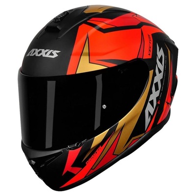 Capacete Axxis Draken Vector Matte - Vermelho/Dourado - Foto 3