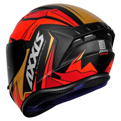 Capacete Axxis Draken Vector Matte - Vermelho/Dourado - Foto 5