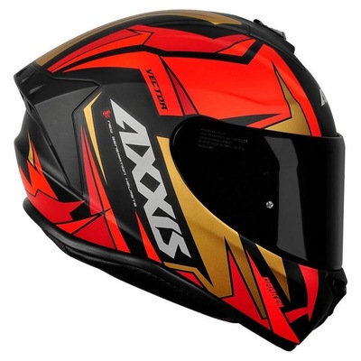 Capacete Axxis Draken Vector Matte - Vermelho/Dourado - Foto 1