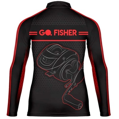 Camiseta Manga Longa de Pesca Go Fisher Action UV Carretilha GF10 - Masculina - Foto 2