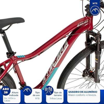Bicicleta MTB Caloi Atacama - Aro 29 - 2021 - 17" - Câmbios Shimano - 27 Velocidades - Feminina - Foto 2