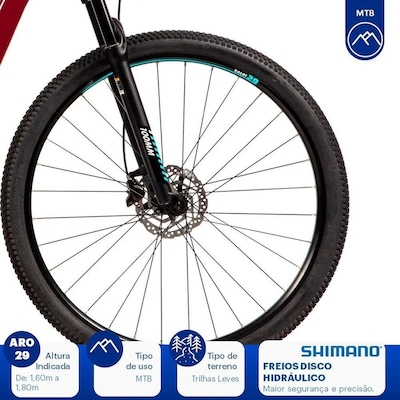 Bicicleta MTB Caloi Atacama - Aro 29 - 2021 - 17" - Câmbios Shimano - 27 Velocidades - Feminina - Foto 4