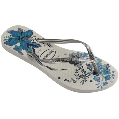 Chinelo Havaianas Slim Organic Branca Floral - Feminino - Foto 3