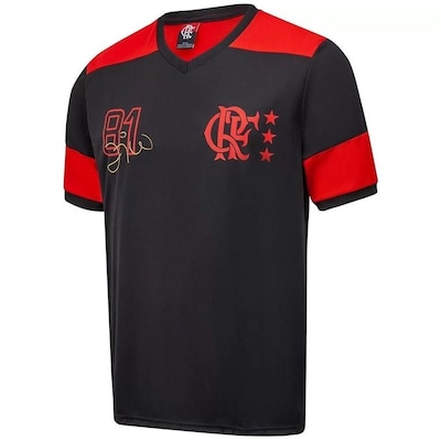 Camisa Braziline Flamengo Zico Retrô - Masculina - Foto 1
