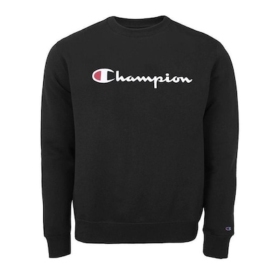Blusão de Moletom Champion Gola Careca Super Fleece Script Patch - Masculino - Foto 1
