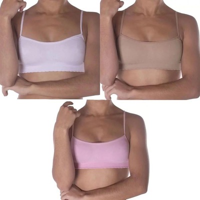 Kit Tops Fitness Selene sem Costura - 3 Unidades - Infantil - Foto 1